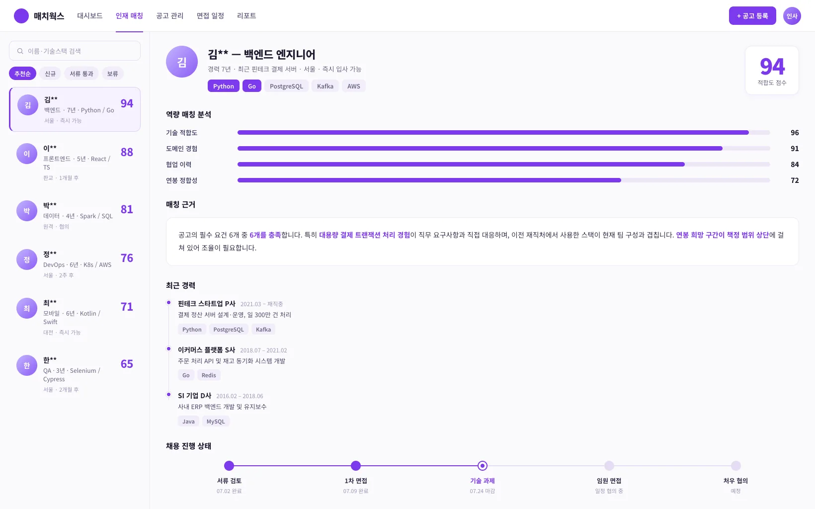 Recruiting Matching Platform